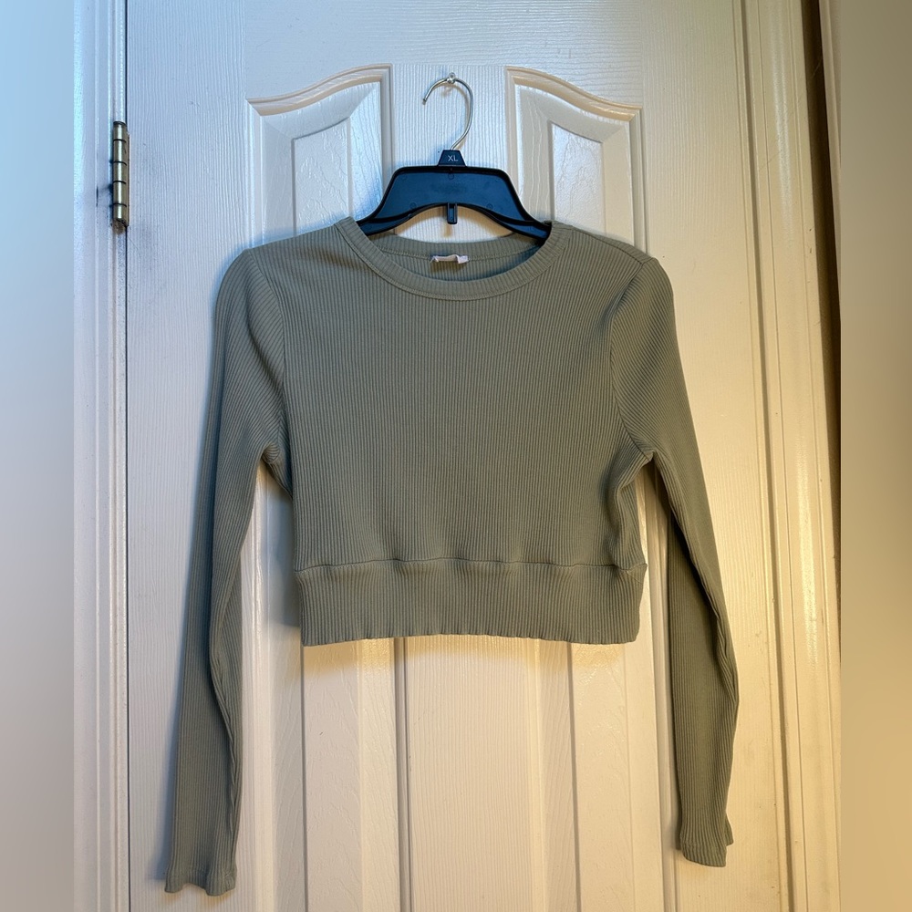 Sage Green Cropped Long Sleeve
